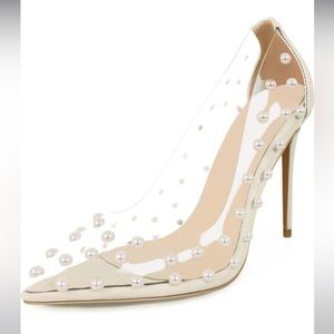 Clear Pearl Studded Heel